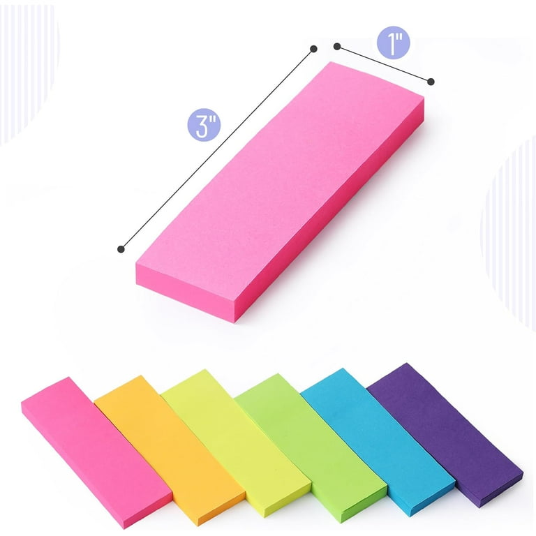 Mr. Pen- Sticky Notes, 1x3 Inch, 2160 Sheets, Bright Colors