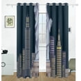 thumbnail image 2 of Coolnut Statue of Liberty New York City Blackout Curtain for Bedroom, 2 Panels Thermal Insulated Blackout Drapes Long Darkening Curtains with Grommets,55"x 72", 2 of 5