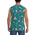 thumbnail image 4 of Lsque Giraffes Doing Various Yoga Print Men's Cotton Blend Sleeveless Muscle Shirts (S-3XL)- Moisture Wicking, Odor Protection, UPF 30+,X-Large, 4 of 8