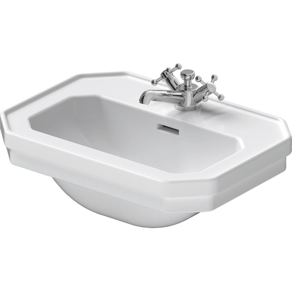 Duravit 078550-1Hole 1930 Series 14" Ceramic Vanity Top - White / Glazed Underside