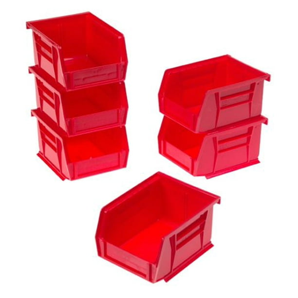 Akro Mils® 08212R Plastic Storage MultiBin, Red, 6Pack