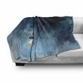 thumbnail image 3 of Angel Wings Soft Flannel Fleece Blanket, Little Girl Flying Against Storm Clouds in Rainy Night Bravery Concept, Cozy Plush for Indoor and Outdoor Use, 70" x 90", Navy and Sky Blue, by Ambesonne, 3 of 6