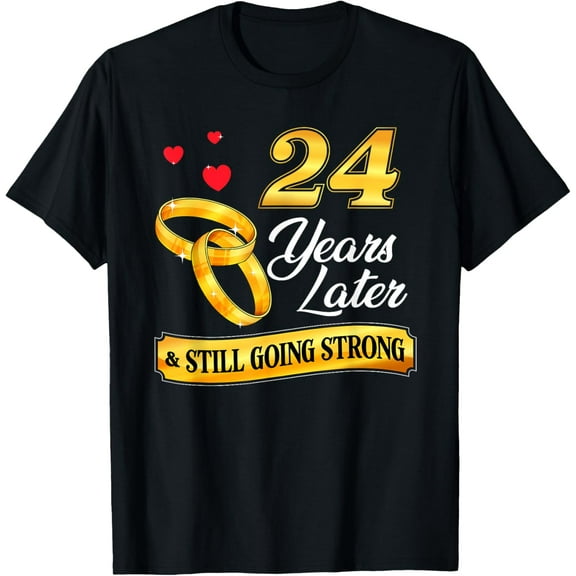 Celebrate 24 Years Of Marriage! 24th Wedding Anniversary T-Shirt