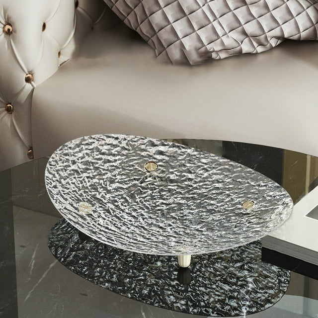 Vaidha Plateau de Présentation pour Fruits Secs Motif Glacier Table Basse