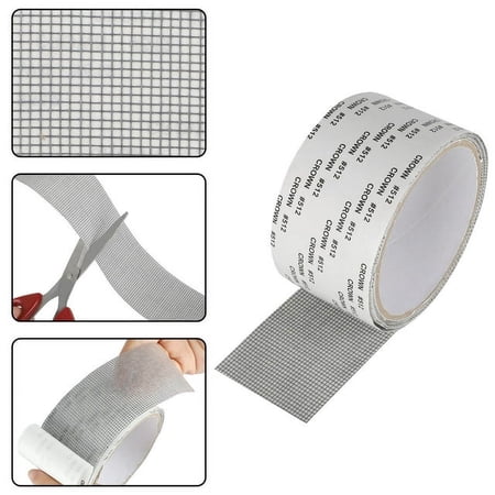 5*200cm/2*78.7in Window Screen Patch Repair Waterproof Tape Strong Adhesive Fiberglass Covering Wire Mesh Repair Patch Tool for Window Screen and Screen Door Tears Holes Screen