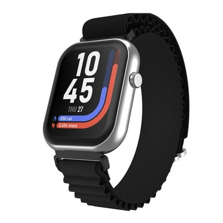iTOUCH AIR 5 Smartwatch – 1.85” AMOLED Display, Bluetooth Calling, 100+ Sport Modes, Heart Rate, SpO₂, Stress & Sleep Monitoring, IP68 Waterproof, for Android & iPhone - Alpine Nylon Strap for Adults