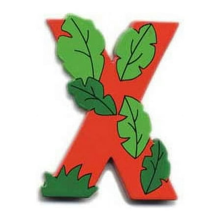Wooden Red Letter X Magnet by The Toy Workshop