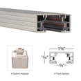 thumbnail image 3 of WAC Lighting H Track Aluminum Power Feedable I Connector in Brushed Nickel, 3 of 3