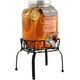 thumbnail image 1 of Dispensador de bebidas de 1 galón con soporte, grifo de acero inoxidable 18/8, tarro de vidrio hermético y a prueba de fugas para té solar con tapas antioxidantes, dispensadores de bebidas para, 1 of 7