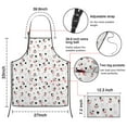 thumbnail image 3 of White Cow Heart Pattern Apron-Garden Aprons for Women with Pockets-Cotton Linen Waterproof Kitchen Cooking Gardening Aprons Adjustable for Kitchen,Cooking,BBQ and Salon 33x27 Inch, 3 of 7