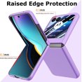 thumbnail image 6 of for Motorola Razr+ 2023 Case with Integrated Glass Screen Protector, Slim Matte Hard PC Back Cover Scratch-Resistant Full Coverage Phone Case for Moto Razr Plus 2023 - Purple, 6 of 12