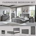 thumbnail image 6 of wow97e 2 Drawers Dresser for Bedroom, 26" Tall Farmhouse Nightstand with Charging Station, Wood Rustic Side Table w/Roman Column for Bedroom, Living Room, 6 of 6