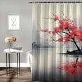 thumbnail image 2 of Creowell Red Leaves Pretty Shower Curtain 100% Polyester Fiber Chic Modern Bathroom Decor with Hooks 36x72, 2 of 7