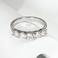 thumbnail image 3 of Moissanite 5 Stone Eternity Ring 4mm 1.5cttw D Color Sterling Silver Engagement Wedding Band Rings For Women, 3 of 7
