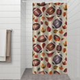thumbnail image 2 of Footballs and Autumn Fall Leaves Pattern Shower Curtain 36"x72" ,Bathroom Decorative Shower Curtains Set with 12 Hooks,Modern Waterproof Washable Shower Curtain, 2 of 6