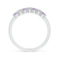 thumbnail image 2 of ANGARA Natural Half Eternity Seven Stone Amethyst and Diamond Wedding Ring in 14K White Gold for Women (Size-2.5mm) | February Birthstone, Anniversary, Jewelry Gift for Women | Natural Amethyst Ring, 2 of 9