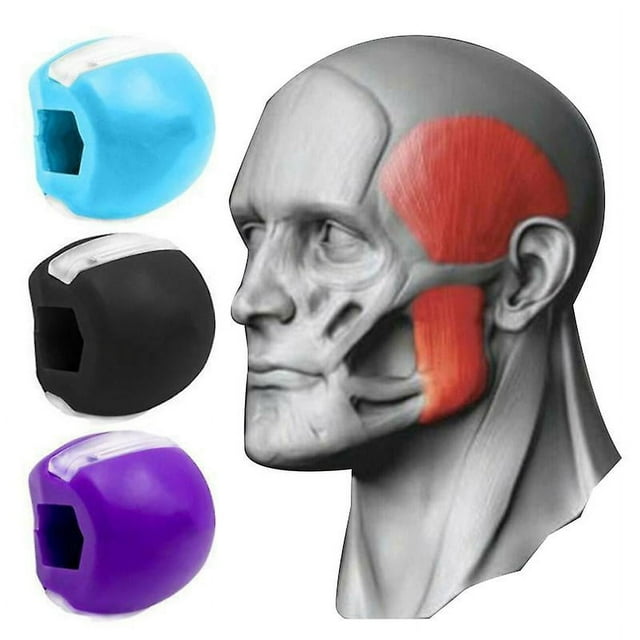 ZHAOCHENG Paquete de 3 bolas masticables maseteras de silicona para músculos de la cara y el cuello (púrpura)