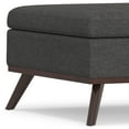 thumbnail image 3 of Simpli Home Owen 36" W Square Coffee Table Storage Ottoman in Slate Gray Linen Look Fabric, 3 of 11