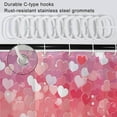 thumbnail image 5 of Valentines Shower Curtain, Sweet Pink Heart Shower Curtain Set with Hooks Waterproof Pink and White Bathroom Decor, 72x72 Inch, 5 of 6