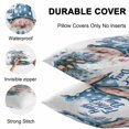 thumbnail image 4 of Waterproof Throw Pillow Covers Set of 2, 20x20 Inch Happy Father's Day Decorative Pillowcases Outdoor Pillow Slip Cushion Covers Set for Couch Tent Blue Gnomes Floral Botanical, 4 of 7