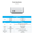 thumbnail image 4 of 12th Generation N150-12G Mini Computer Three Display 4K Output Desktop Small Host Business Office Portable,1 * Host(No hard disk),Silver, 4 of 8