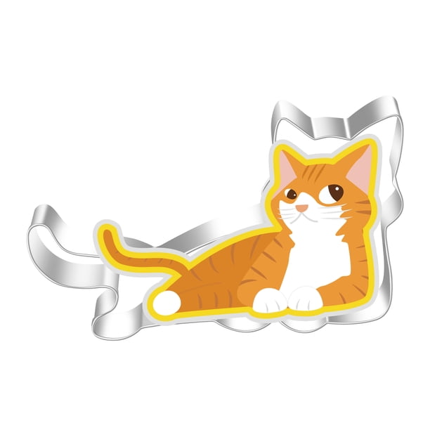 Molde de acero inoxidable para galletas, molde para cortar con forma de ratón y gatito de dibujos animados, herramienta para hornear masa de pan al vapor