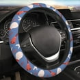 thumbnail image 5 of XMXT Cartoon Stationery Blue Illustration Steering Wheel Cover, Elastic Non-Slip Universal Fit Car Decor Accessories Protector for Auto SUV Trucks, 5 of 8