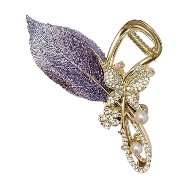Qarigey Pinza para el pelo con garra de flores, accesorios para el cabello artesanales de Metal para mujer, pinzas para el pelo con garra para Accesorio para el cabello do