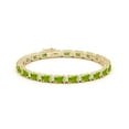 thumbnail image 2 of ANGARA Natural Classic Emerald-Cut 13.2 ct Peridot Bracelet with Diamonds in 14K Yellow Gold for Women (Size-6x4mm) | August Birthstone, Anniversary, Jewelry Gift for Women | Natural Peridot Bracelet, 2 of 10