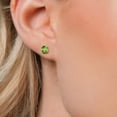 thumbnail image 3 of Gem Stone King 14K Yellow Gold Green Peridot Double Notch Stud Earrings | 1.80 Cttw | Gemstone August Birthstone | Oval 7X5MM | Gold Earrings for Women Men, 3 of 6