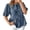 Sky Blue, variant on Women's Bow Tie Front Denim Shirt Puff Short Sleeve Crewneck Ruffle Hem Peplum Blouse Cute Y2K Jean Shirts