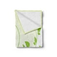 thumbnail image 2 of Vine Soft Flannel Fleece Throw Blanket, Flourishing Sapling Pattern with Butterflies and Ladybugs on Leaves, Cozy Plush for Indoor and Outdoor Use, 50" x 70", Lime Green Pale Green, by Ambesonne, 2 of 5