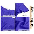 thumbnail image 5 of Fantaslook Pleated Blouses for Women Dressy Casual Tops Business Work Shirts Ruffle Sleeve Crew Neck Summer Outfits, 5 of 8