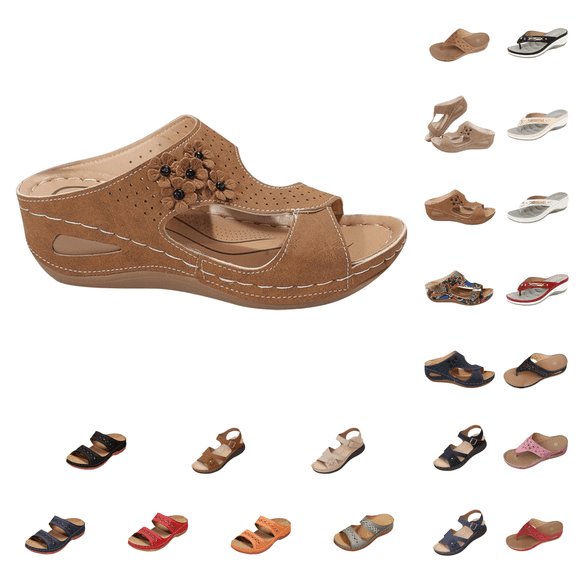 Utoimkio Wedge Sandals for Women Summer Slip on Slides Non-Slip Arch Support Platform Sandals Casual Daily Walking Shoes