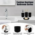thumbnail image 4 of Set of 4 Apartment Bathroom Decor,Black Bathroom Accessories Set,Soap Dish and Mouthwash Cup,Plastic Soap Dispenser and Toothbrush Holder Set, 4 of 6