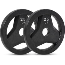 JFIT Cast Iron Olympic 2-Inch Grip Plate for Barbell, Set of 2 Plates, 25 LB