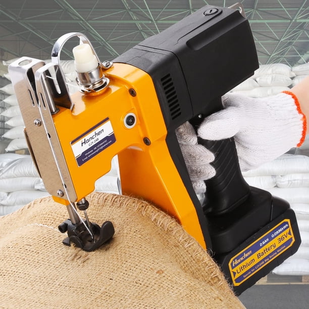 Máquina de coser bolsas con batería de litio, cerradora de bolsas inalámbrica, grapadora automática de bolsas, máquina grapadora de bolsas para sacos de pienso, bolsas de yute, bolsas de semillas