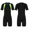 thumbnail image 1 of Aislor Kids Big Girls Zippered Swimsuit Swimwear Bathing Suit Rash Guard Shorty Sun Protection Wetsuit Black Yellow 12, 1 of 7