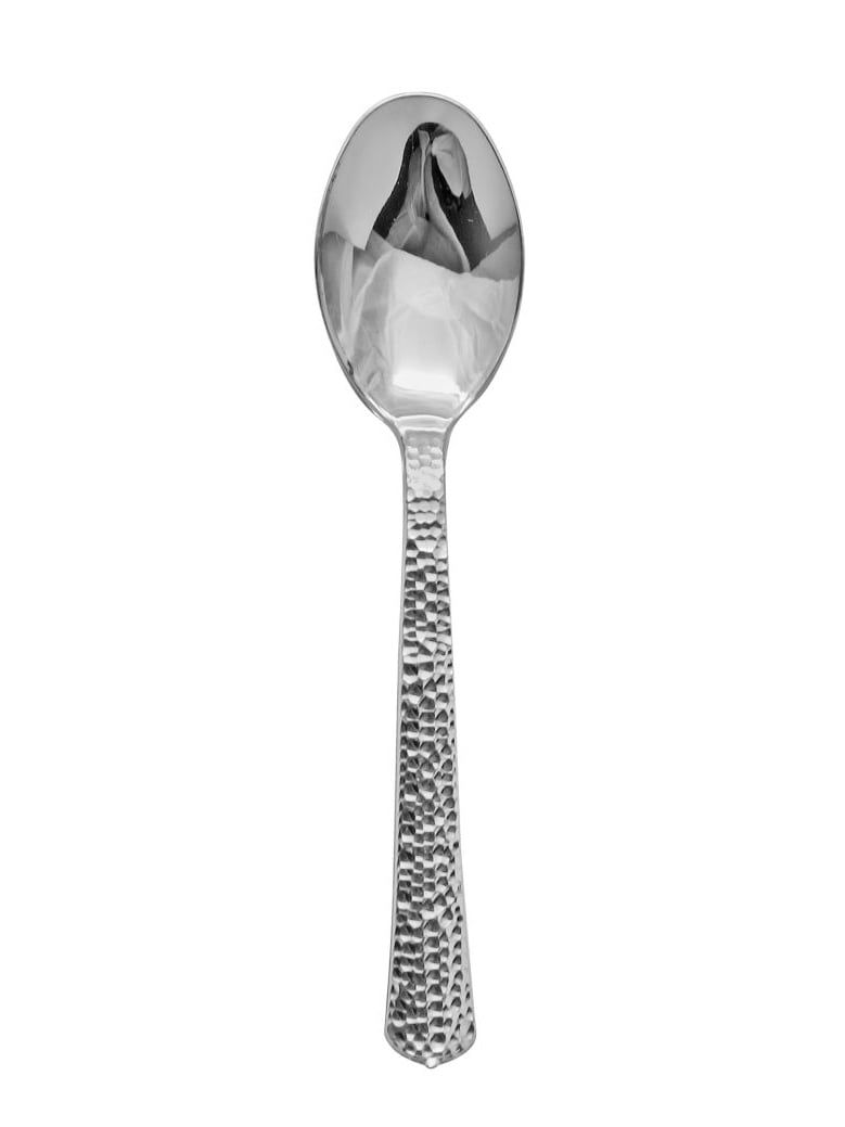 Hammered Effect Plastic Silver Soup Spoons *Case of 120*