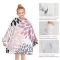 thumbnail image 6 of Pink Floral and Petal Pattern Blanket Hoodies for Kids 6-13YR Oversize Wearable Blanket Hoodies for Boys Girls Teens, 6 of 7