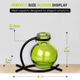 thumbnail image 4 of Couronne Co. Casablanca Trio Vase,  Recycled Floral Glass Vases for Centerpieces with Metal Stand - Table Top Decor for Home - 3.4 oz - Lime Green, 4 of 8