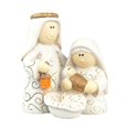 thumbnail image 2 of Lilixerw Christmas Nativity Figurine Warm Holy Family White Gold Baby Manger Tabletop Decor for Home Mantel Shelf Living Room Holiday Decoration, 2 of 6