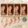 thumbnail image 3 of YOUNGYUE Rose Gold Hoops for Women, 25-40mm Rose Gold Plated Chunky Hoop Earrings, Hypoallergenic, 3 of 5