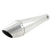 Motorcycle 50mm Inlet Dia Silver Tone Stainless Steel Exhaust Pipe Muffler