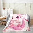 thumbnail image 2 of Erosebridal Girls Axolotl Flannel Blanket 40x50, Ultra Soft, 2 of 6