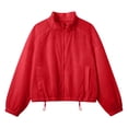 thumbnail image 4 of Gaexia Women’s Lightweight Zip Up Sun Protection Jacket High Neck Hood Breathable Outdoor Windbreaker UPF 50+ Long Sleeve Loose Fit Spring Summer Autumn, 4 of 4