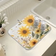 thumbnail image 4 of Yayeee Dish Drying Mat for Kitchen Counter 18" x 24" Microfiber Super Absorbent Coffee Decorative Pad, Beige Sunflowers, 4 of 9