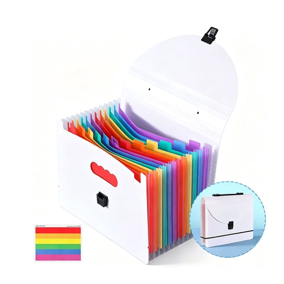 Accordion File Organizer, 13 Pocket Expanding Document Folder with Carry Handle, Waterproof A4 Paper Storage Bag for Office Documents Bills and File Sorting