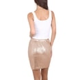 thumbnail image 3 of Sparkle Cocktail Night Out Mini Sequin Skirt with Elastic Waistband, Z-Pink, Large, 3 of 5