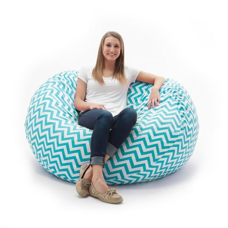 Comfort Research Fufsack Memory Foam Zig Zag Blue 4 Foot Large Bean Comfort Research Fufsack Memory Foam Zig Zag Blue 4 Foot Large Bean Bag Lounge Chair